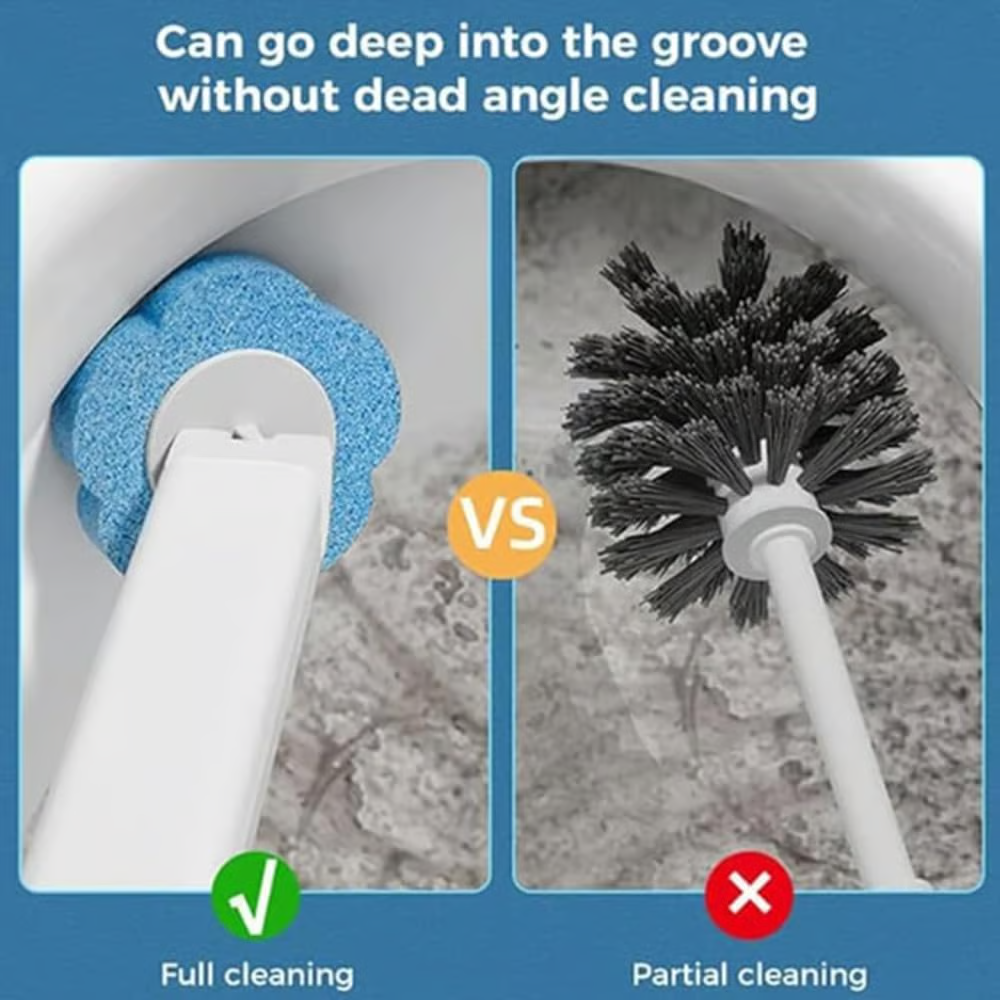 Disposable toilet cleaning kit includes 96 replacement brush heads, one brush head storage container, and one 15.7-inch long handle. It features a stylish design, is easy to install and secure, and provides an efficient and convenient cleaning experience.
