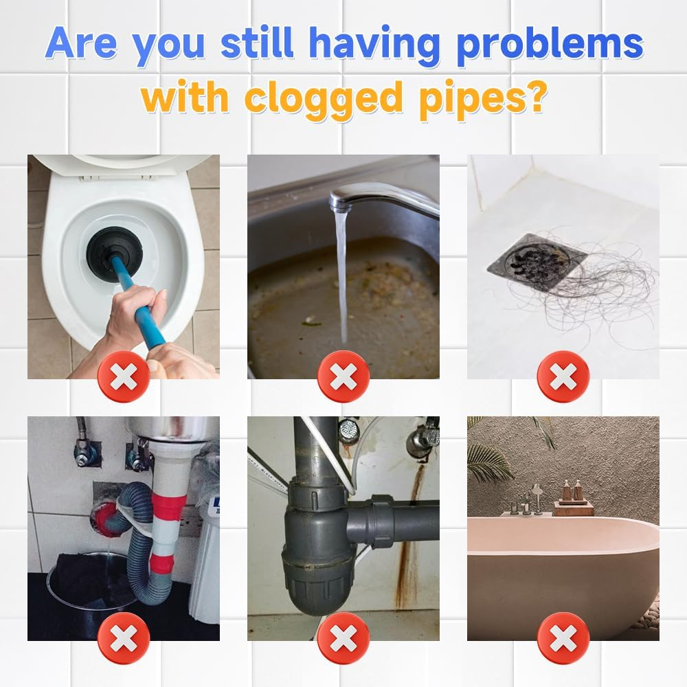 2026 Upgrade Powerful Sink Drain Cleaner, Sink and Drain Cleaner, Multi-functional Drains Cleaners Fast Foaming for Kitchen Quick Cleaning Tool, Fast Acting Clog Remover for Home Users