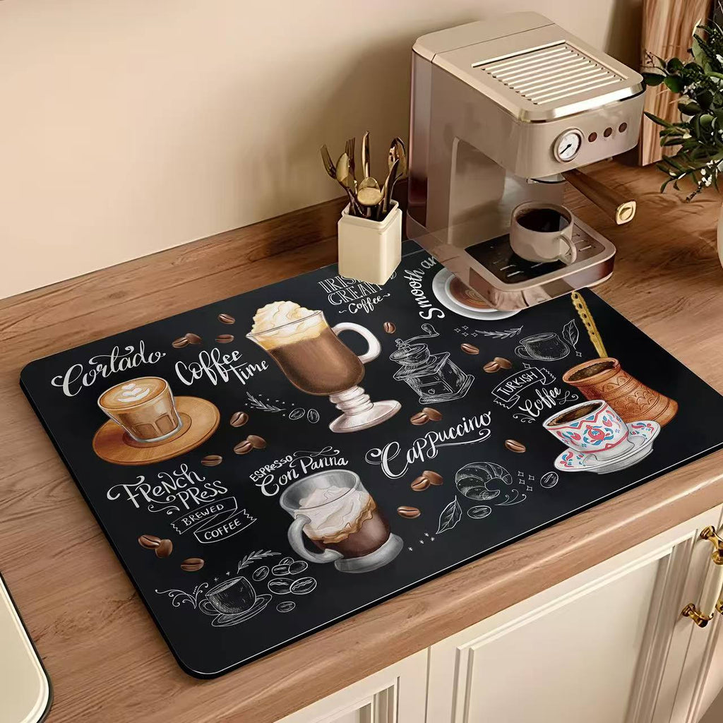 Extra-large universal silicone water-draining pad, anti-slip, easy to clean, can be cut at will, suitable for kitchen countertops, dining tables, washbasins, bathrooms, pet pads