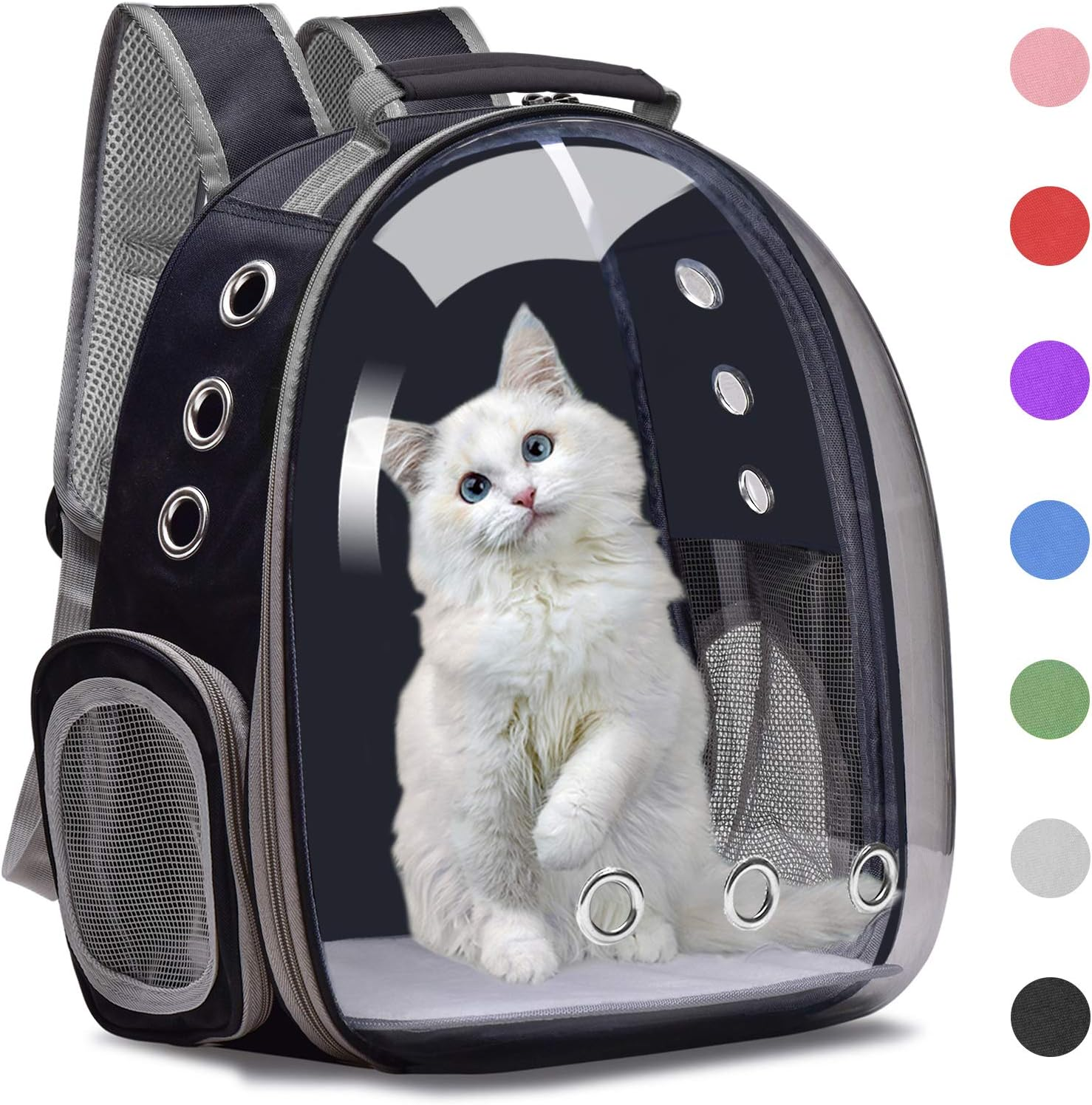 Space Capsule Pet Backpack - Breathable and transparent travel luggage case, suitable for cats and small dogs, with zipper, portable, suitable for outdoor exploration, pet luggage case, modern pet accessories, safety zipper closure