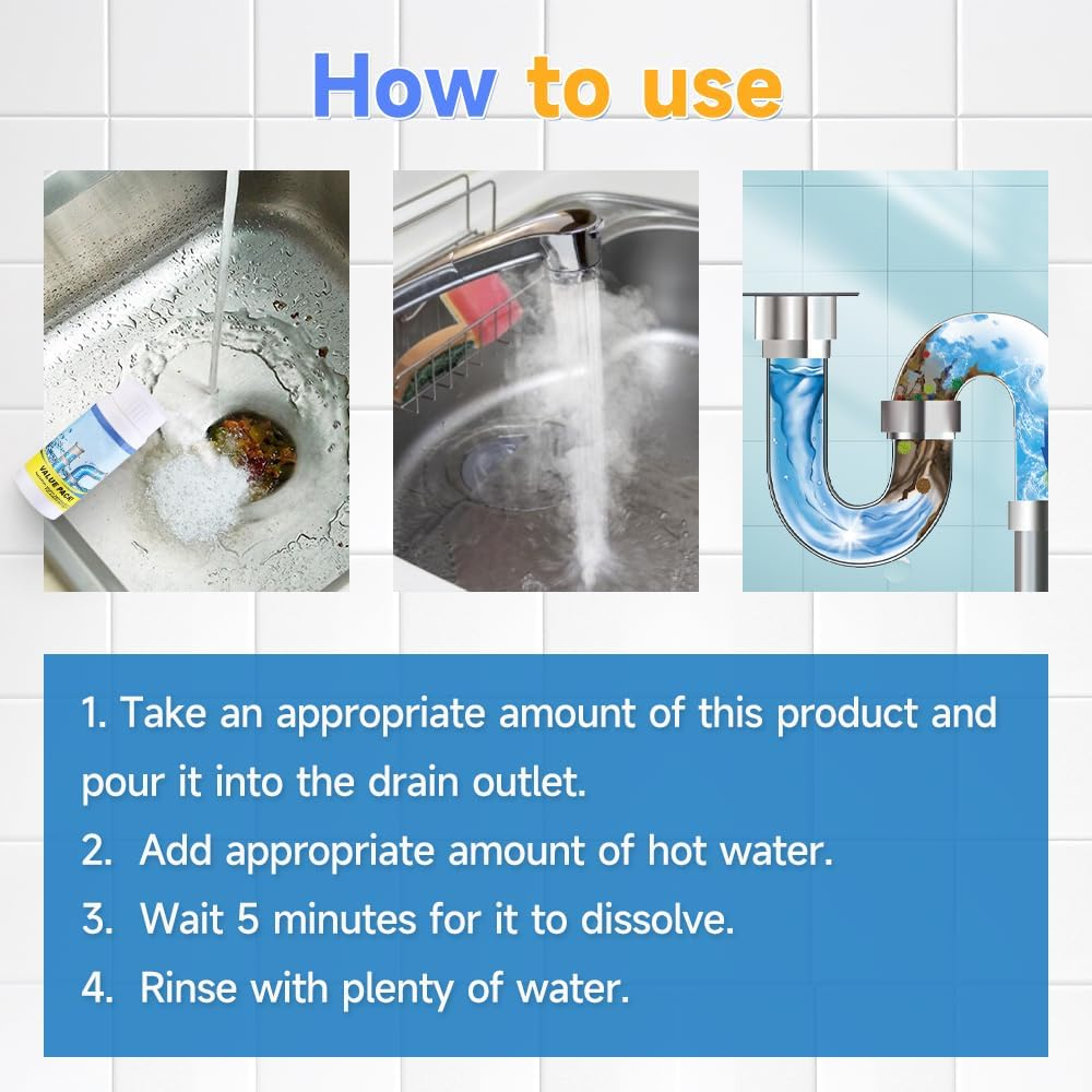 2026 Upgrade Powerful Sink Drain Cleaner, Sink and Drain Cleaner, Multi-functional Drains Cleaners Fast Foaming for Kitchen Quick Cleaning Tool, Fast Acting Clog Remover for Home Users