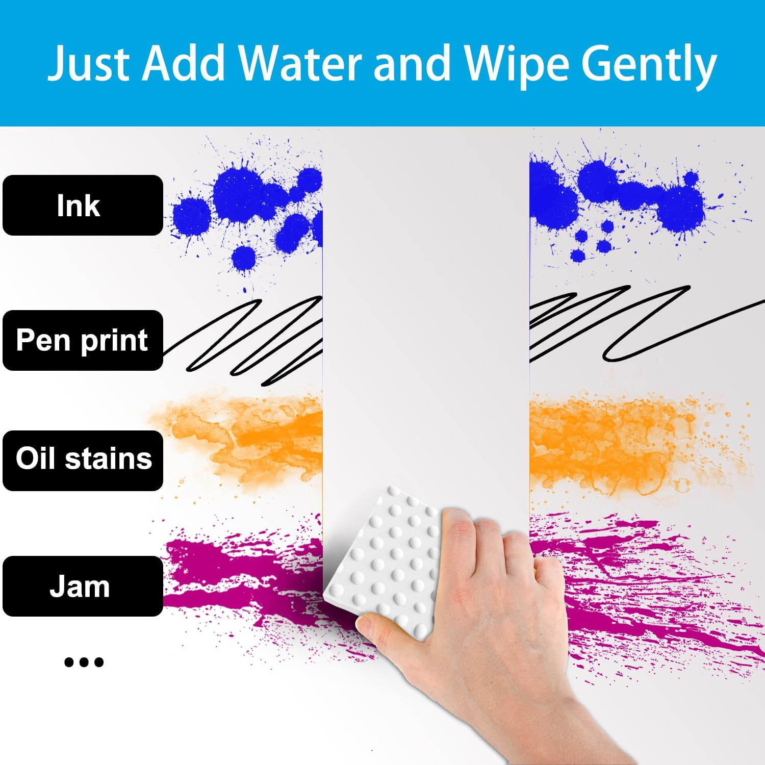 Magic Sponge Erasers,  2X Density Stronger Melamine Sponge Foam Pads, Multi-Functional Household Cleaning Supplies Cleaner for Kitchen, Bathroom, Bathtub, Sink, Wall Cleaner