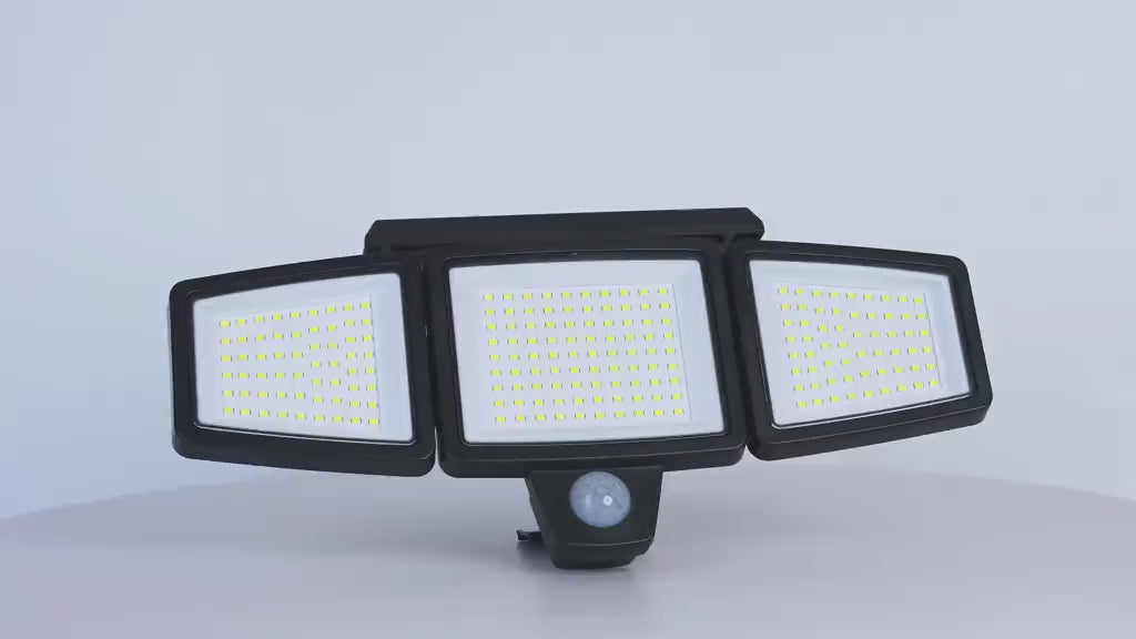 Solar Outdoor Lights 2500LM 210LED Security Lights,3 Heads Dimmable SpotLights with 3 Modes,IP65 Waterproof,Suitable for Yard, Garage, Porch, Pool,Garden,Barn,Patio,Thanksgiving home decor